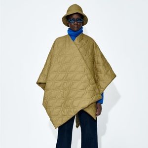 Zara Puffer Poncho Green